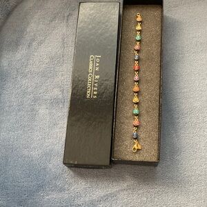 NWT-Joan Rivers Gold and Multicolor Charm Bracelet